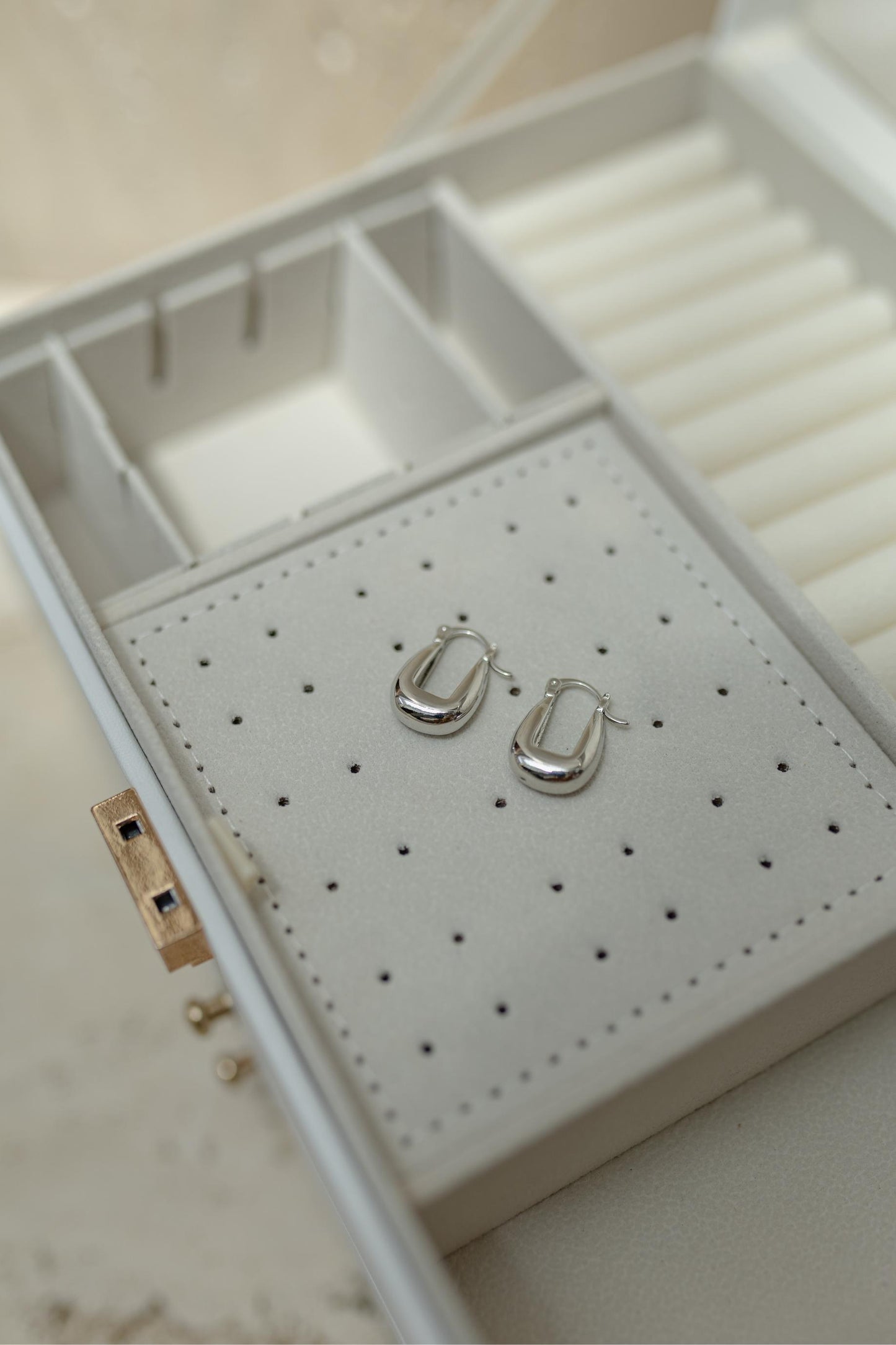 Brinco Argola Bojudinha Ródio Branco