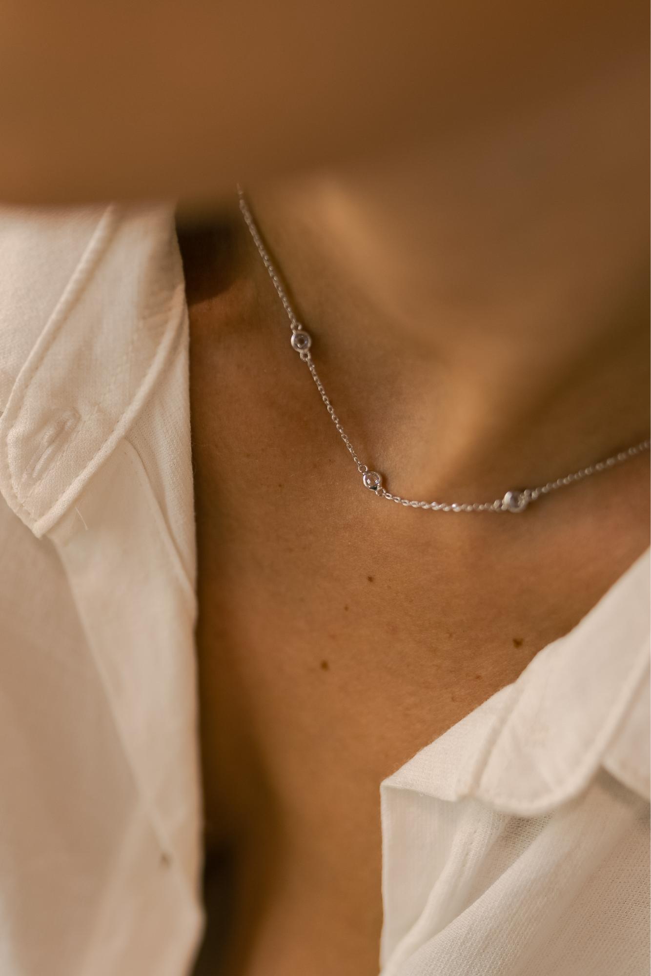 Colar Choker Tiffany Cristal Ródio Branco