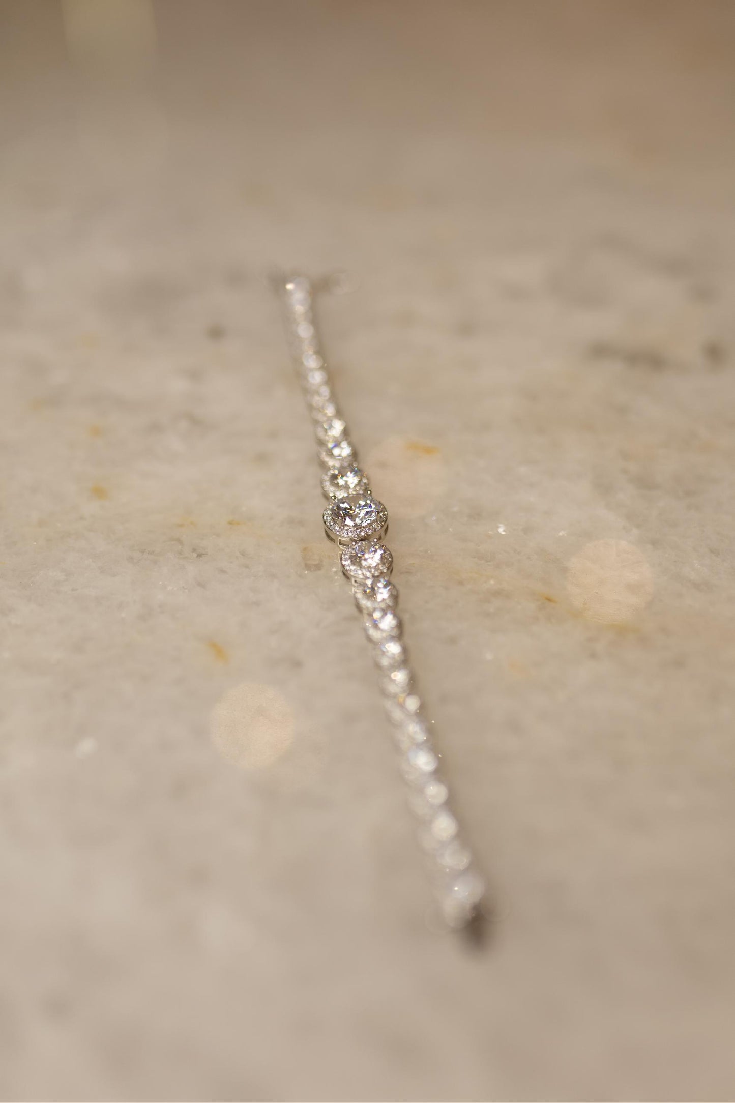 Pulseira Riviera Princesa Cristal Ródio Branco
