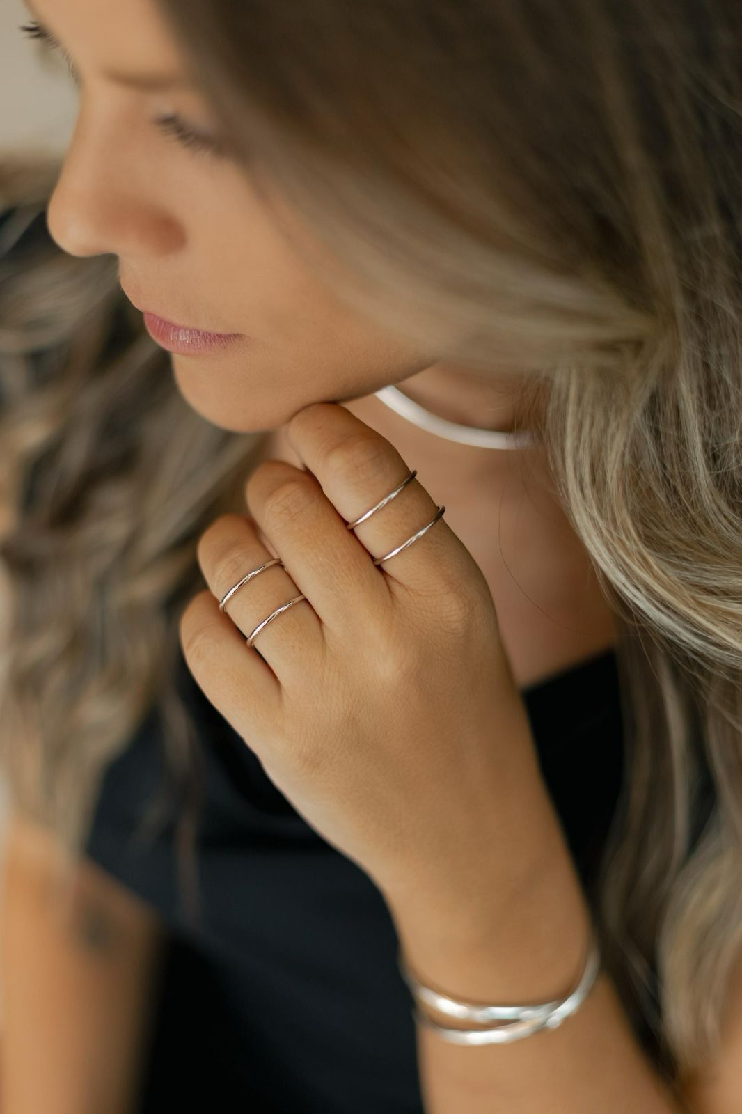 Choker Aro Tubo Liso Ródio Branco