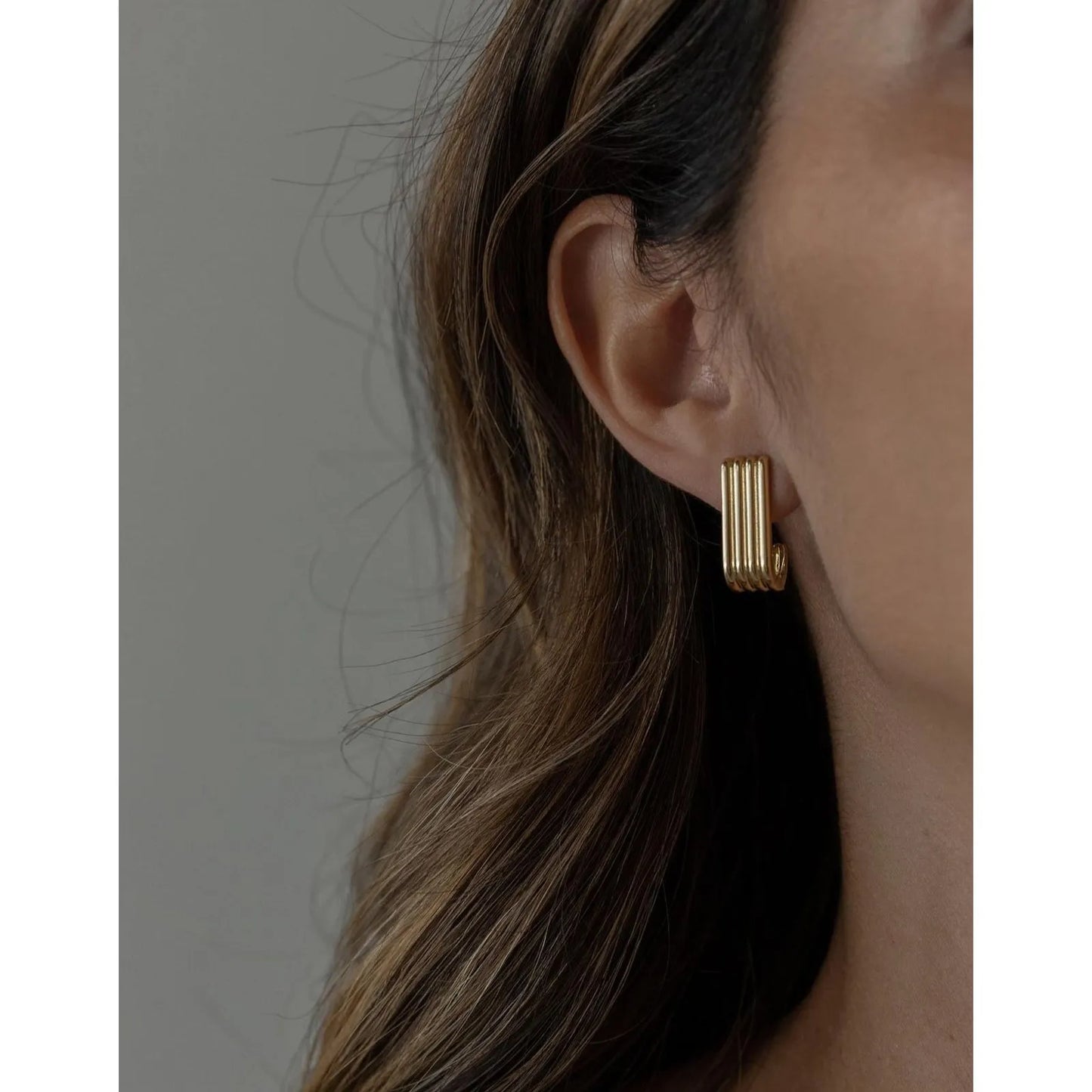 Brinco Argola Listrada Dourado