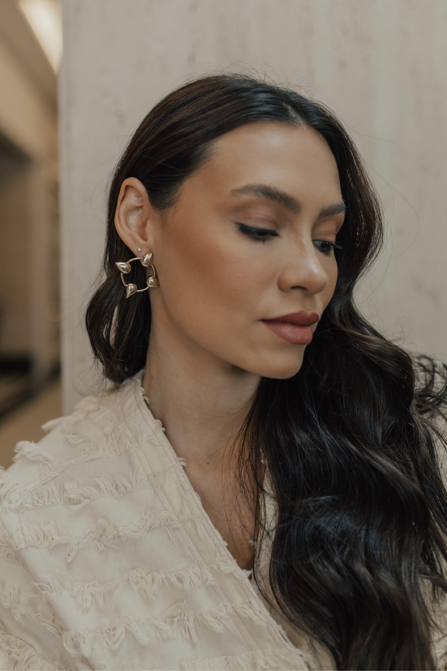 Brinco Frontal 4 Gotas Dourado