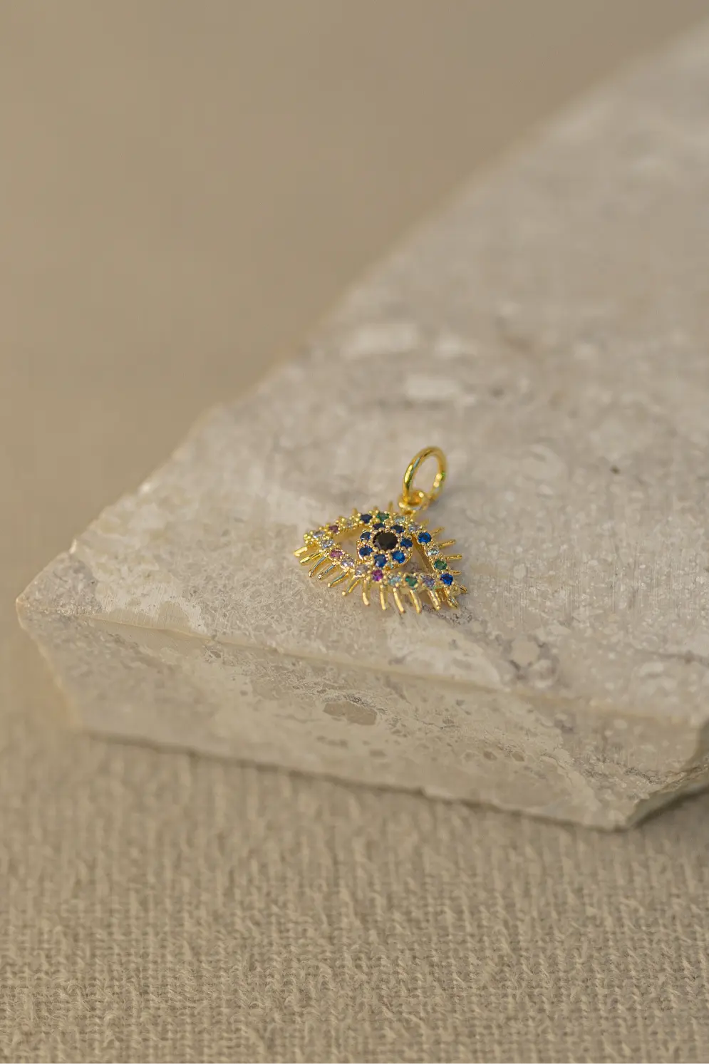 Pingente Olho Grego Rainbow Dourado