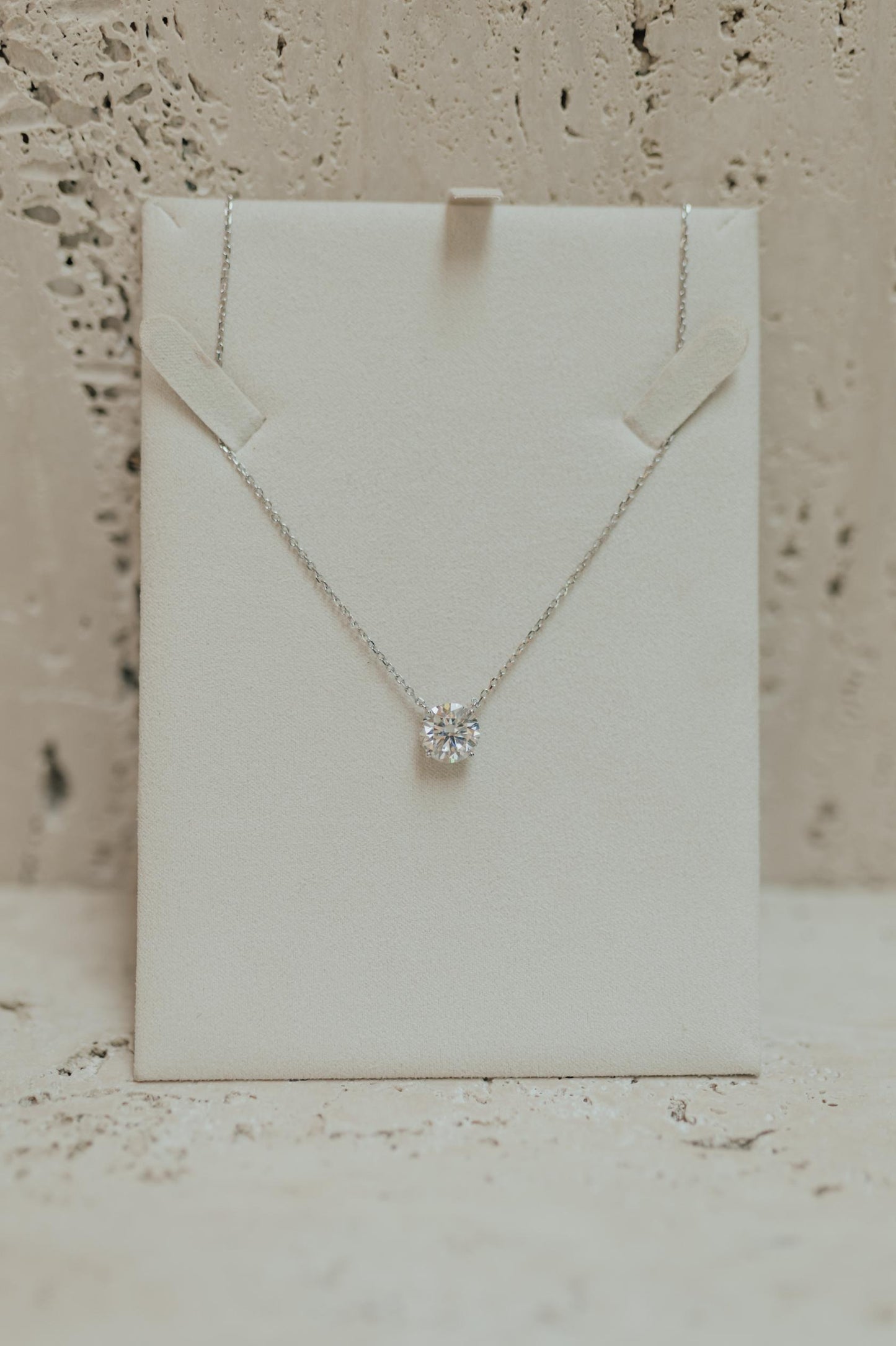 Colar Ponto de Luz Moissanite Luxo 10mm Prata 925 Ródio Branco