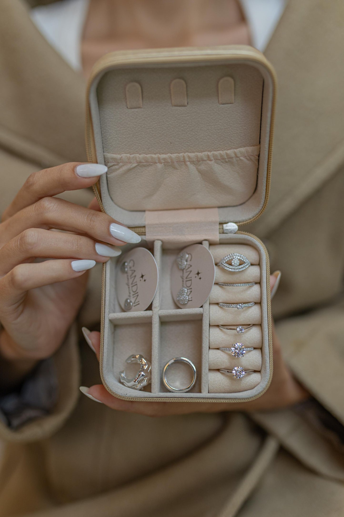 Anel Solitário Prata 925 Ródio Branco