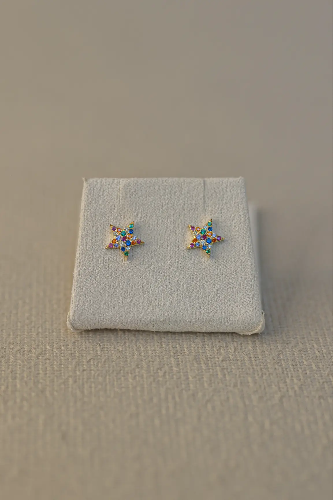 Brinco Estrela Rainbow Prata 925 Dourado