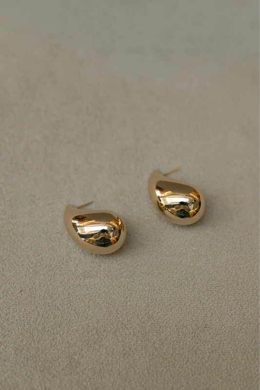 Brinco Gota Oca Maxi Dourado