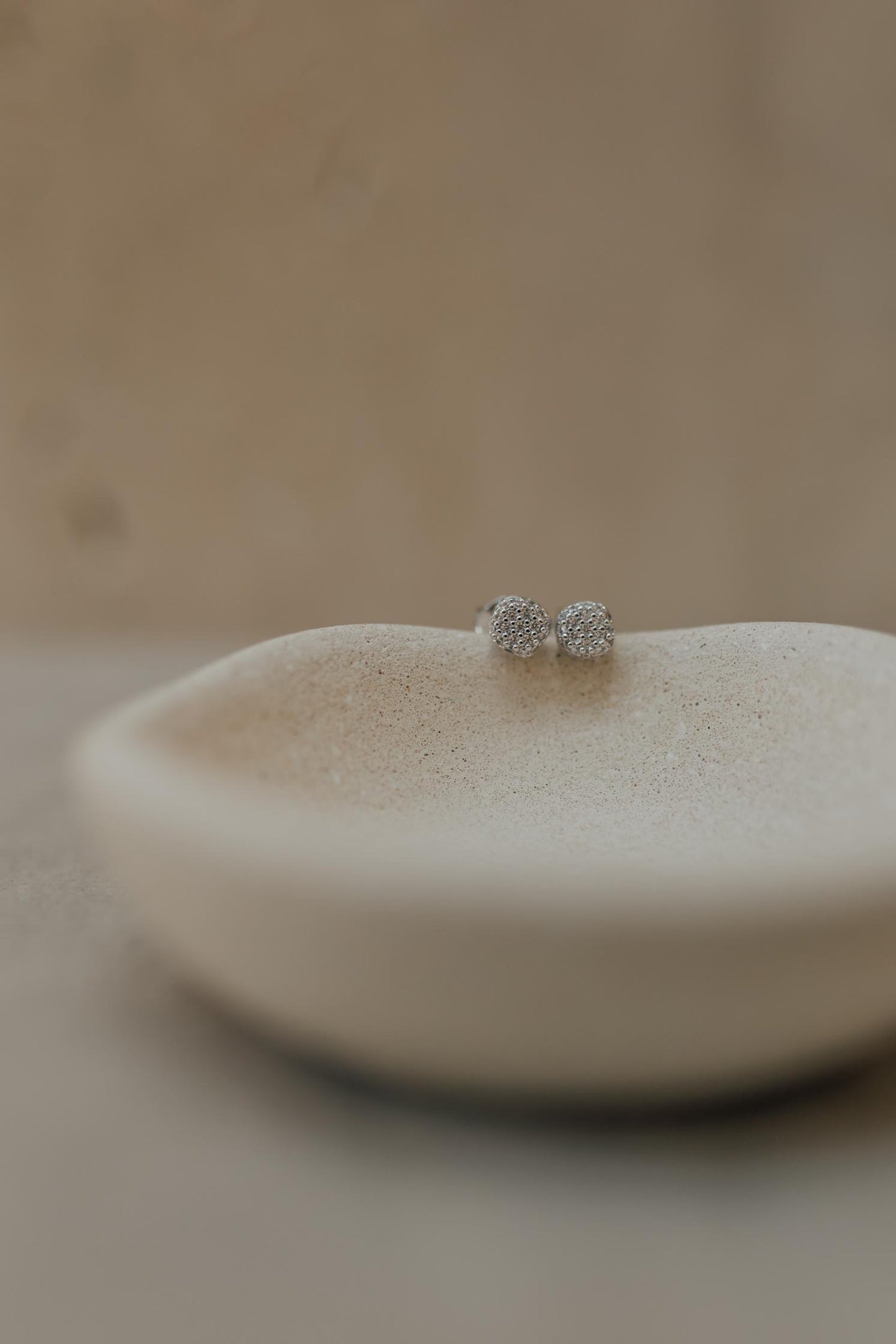 Brinco Orgânico Cravejado Ródio Branco P