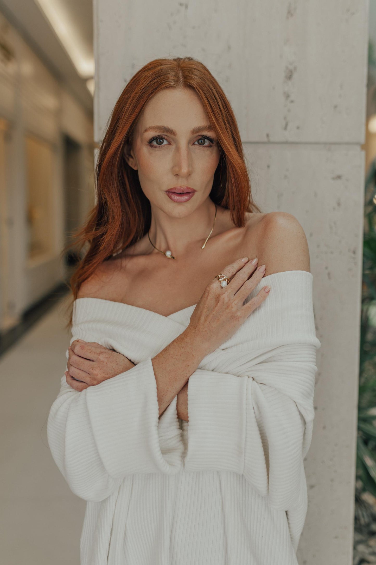 Choker Aro Pérola Dourado