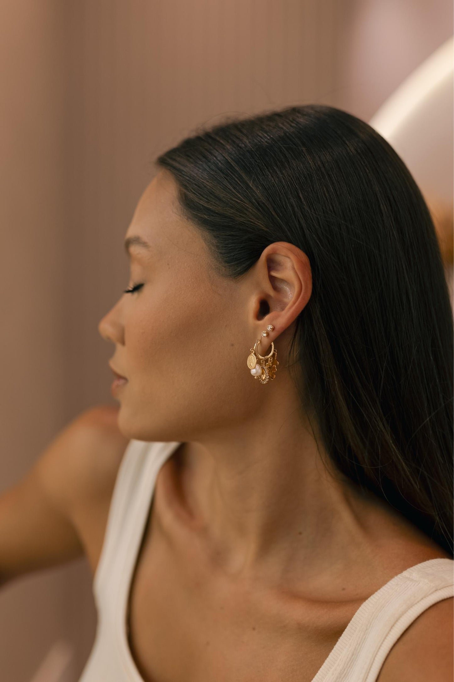 Brinco Argola Charms Dourado