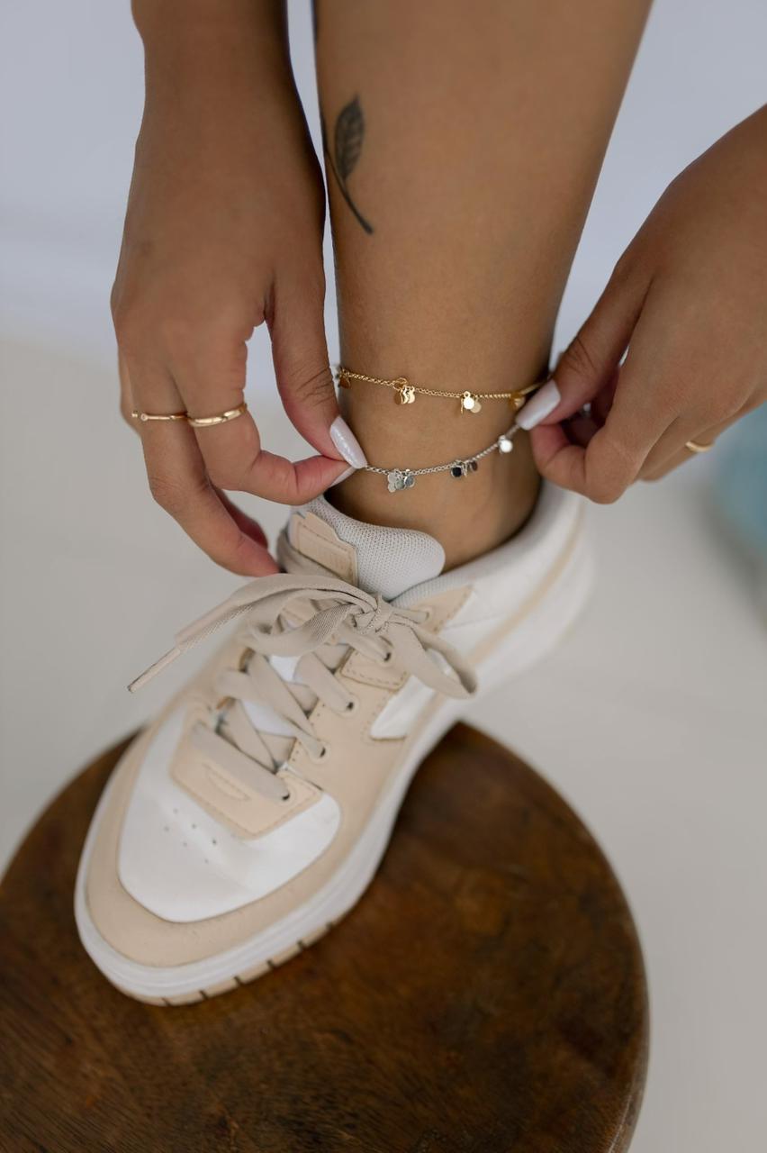 Tornozeleira Mini Medalhas Dourado