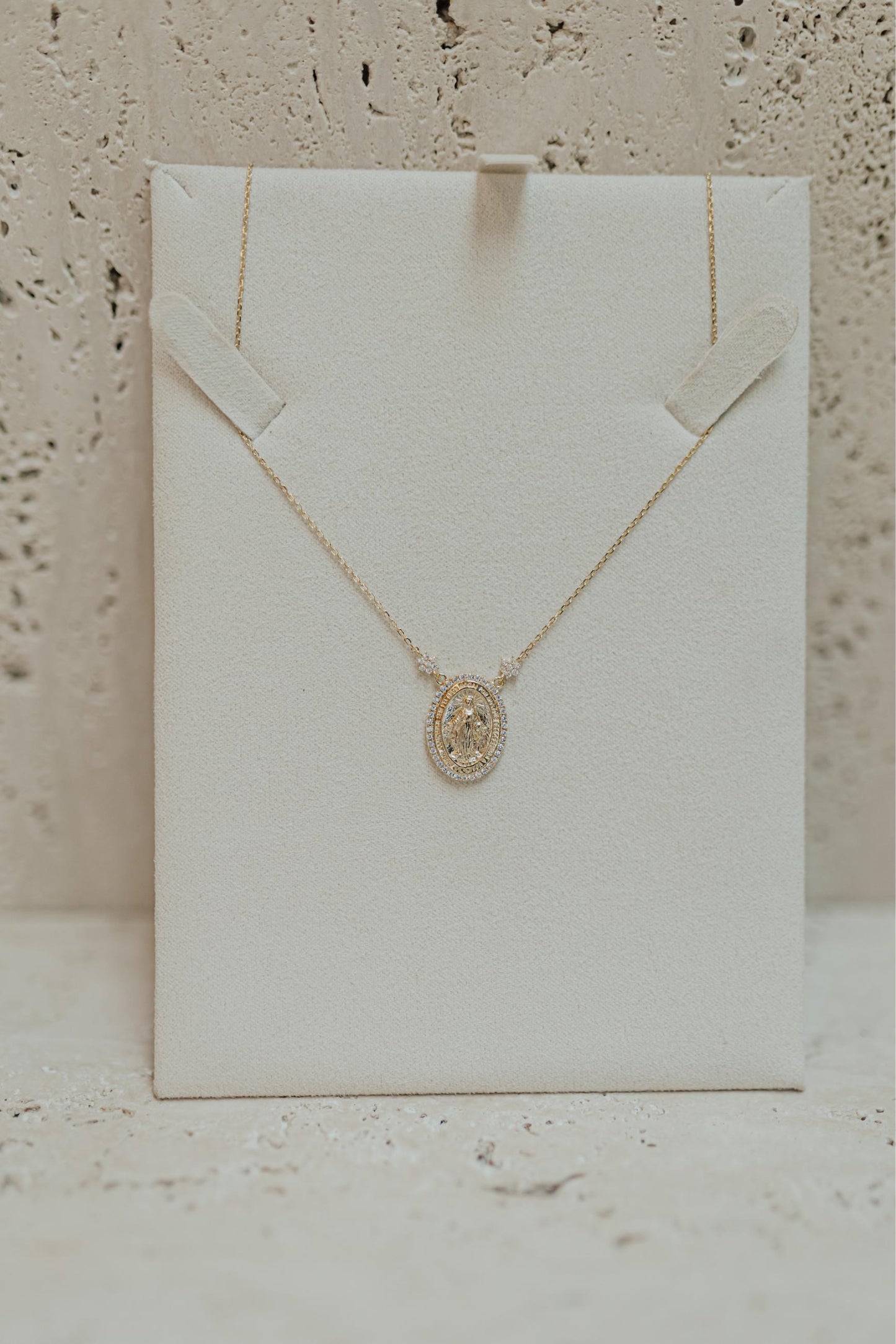 Colar Nossa Senhora das Graças Flores Prata 925 Dourado