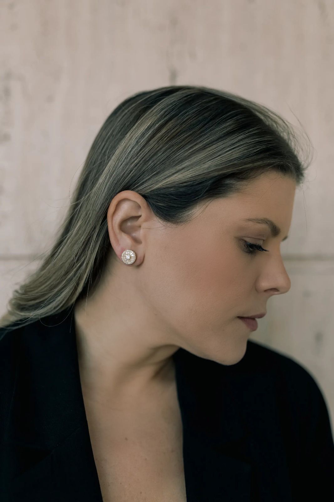 Brinco Pizza Cristal Dourado