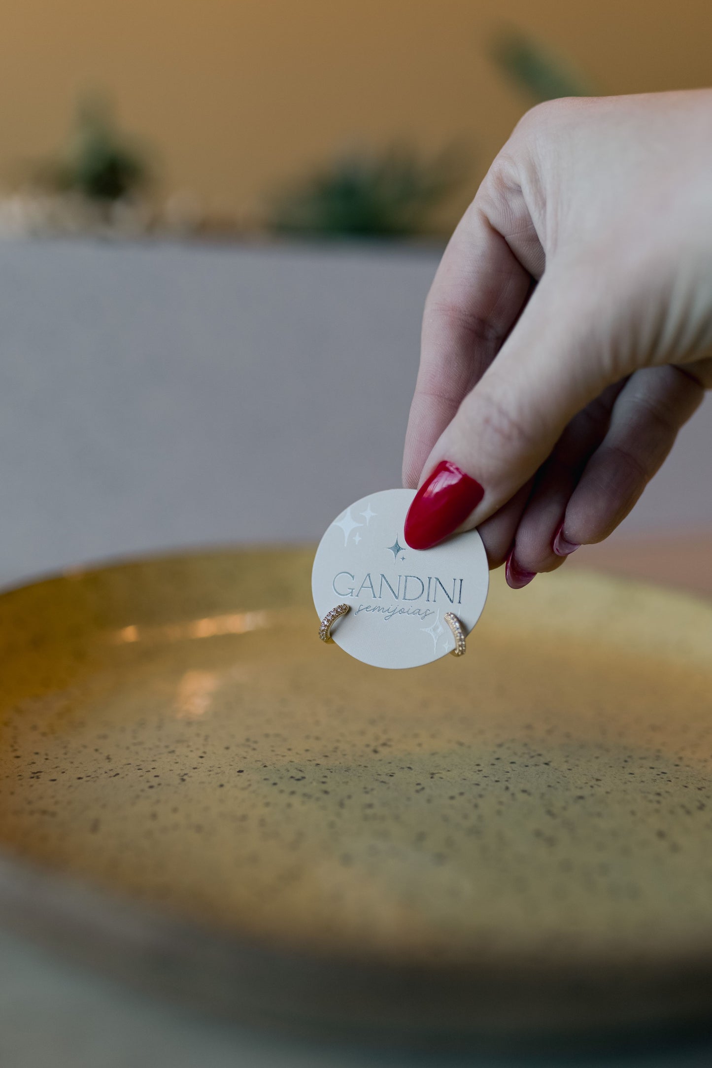 Brinco Argola Cravejada P Dourado