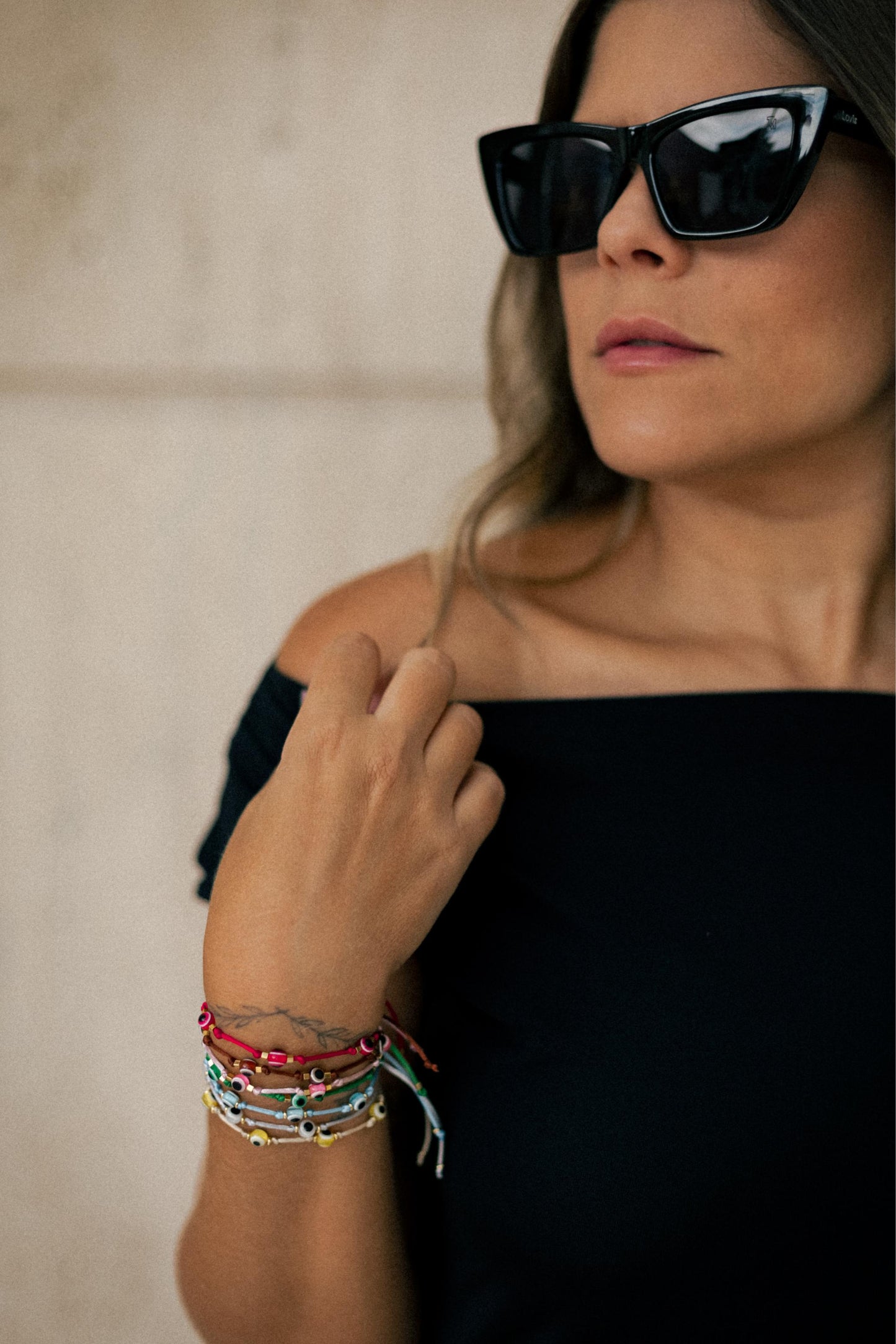 Pulseira de Olho Grego com Fio de Seda