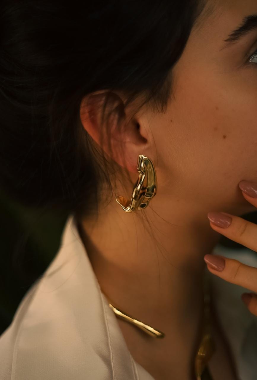 Brinco Folha Dourado