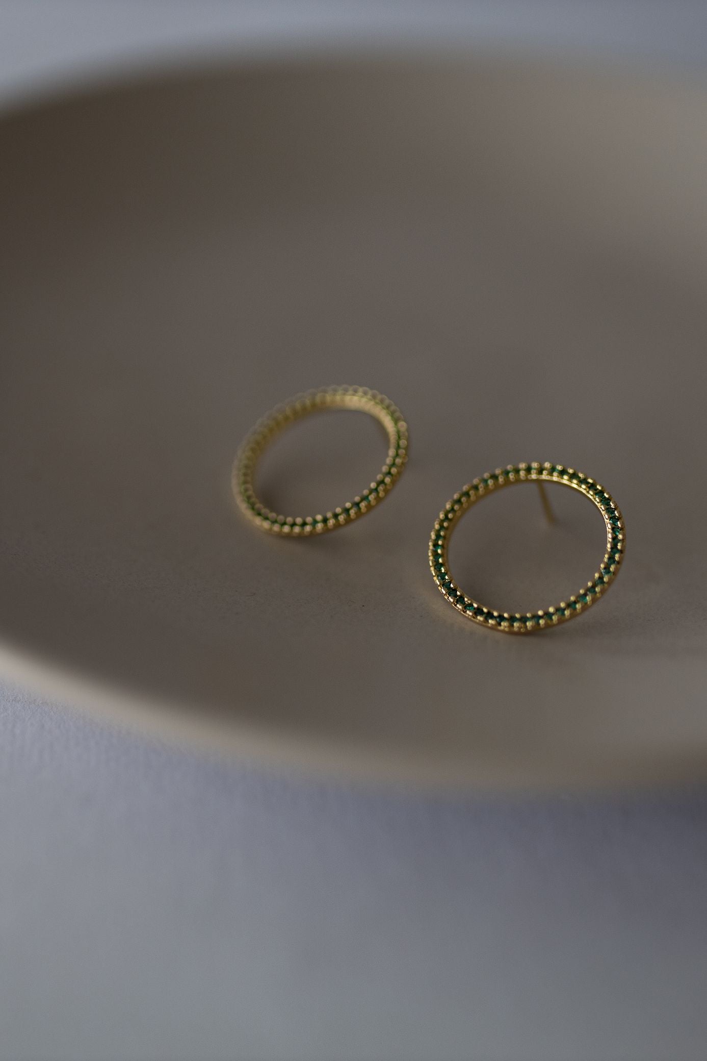 Brinco Círculo Frontal Cravejado Dourado