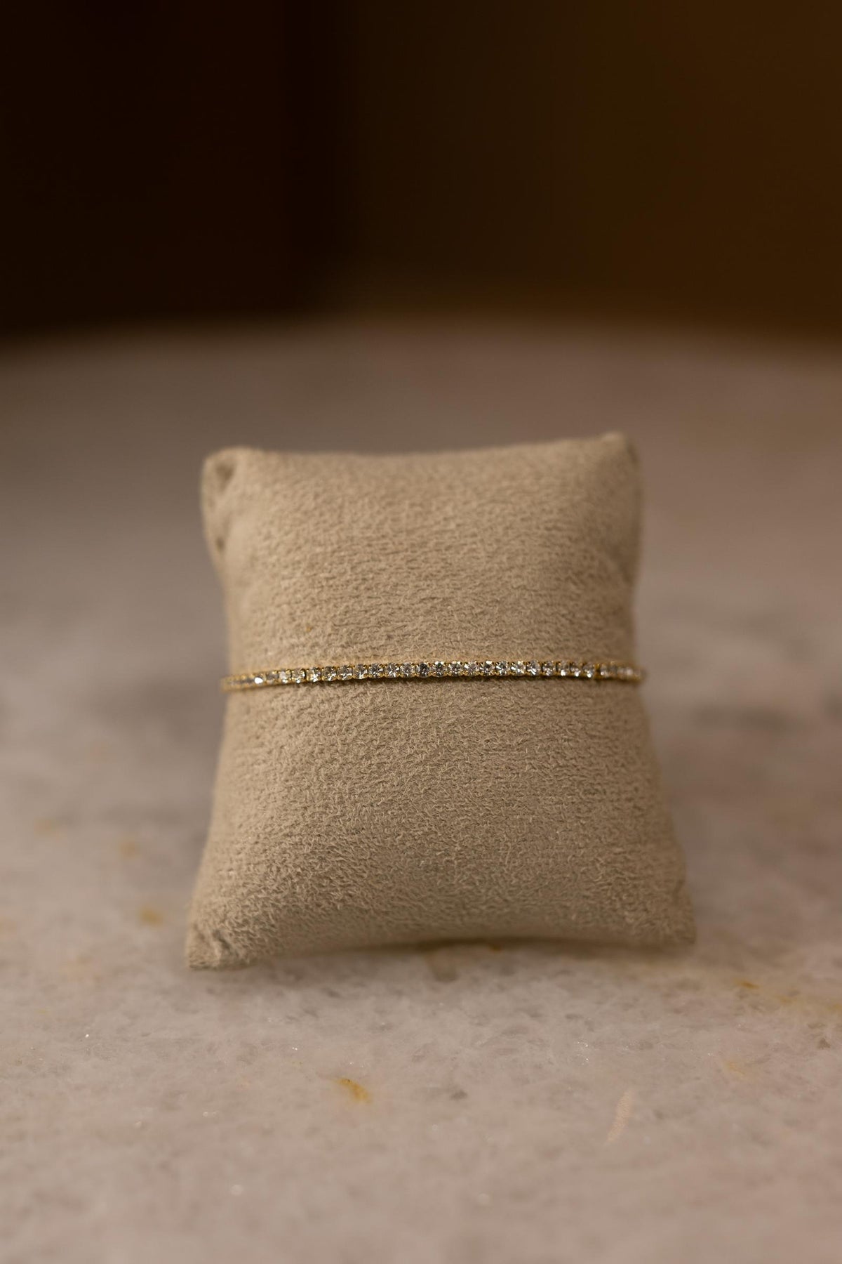 Pulseira Riviera Maleável Cristal Dourado