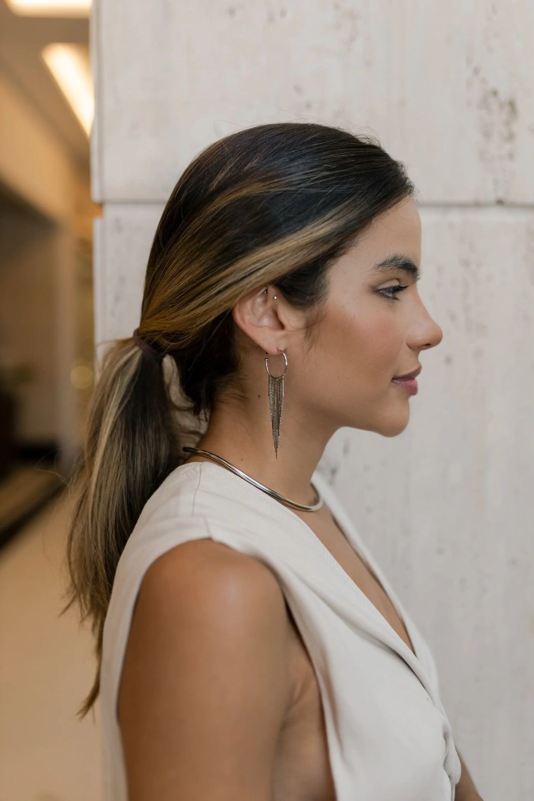 Choker Aro Tubo Liso Ródio Branco