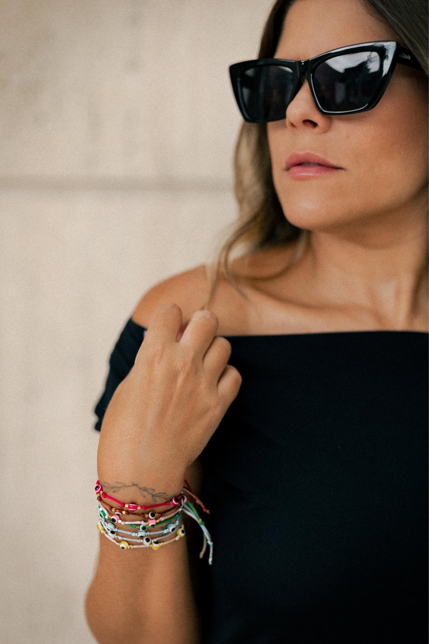 Pulseira de Olho Grego com Fio de Seda