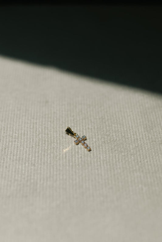 Pingente Crucifixo Confete Dourado