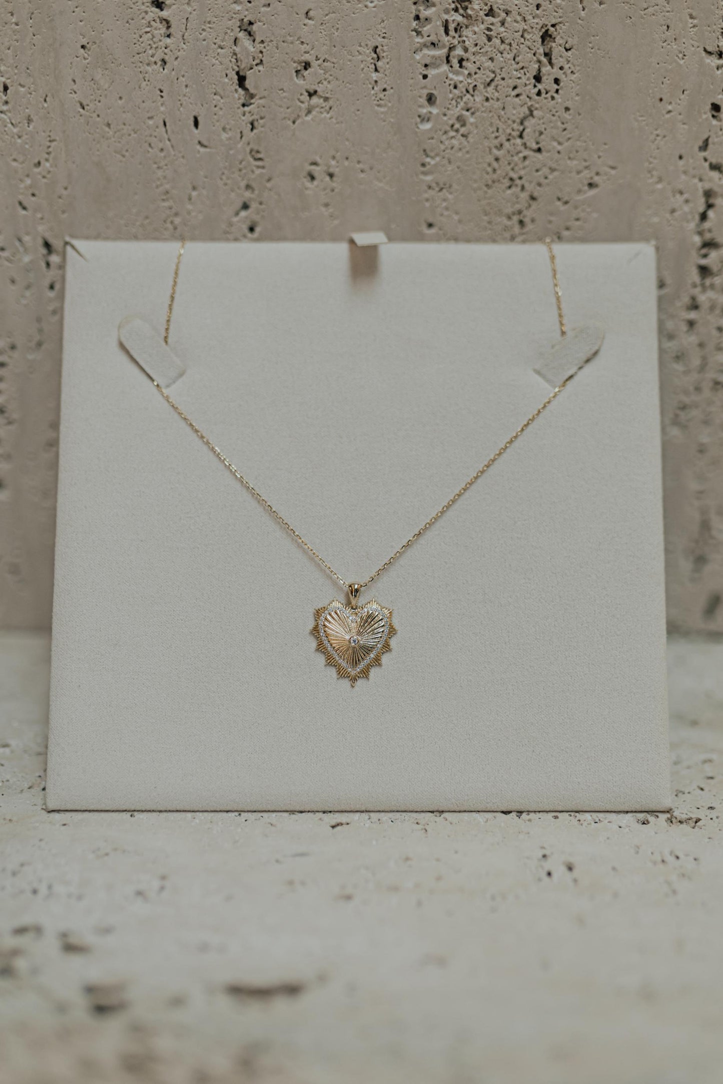 Colar Coração Cravação Inglesa Prata 925 Dourado