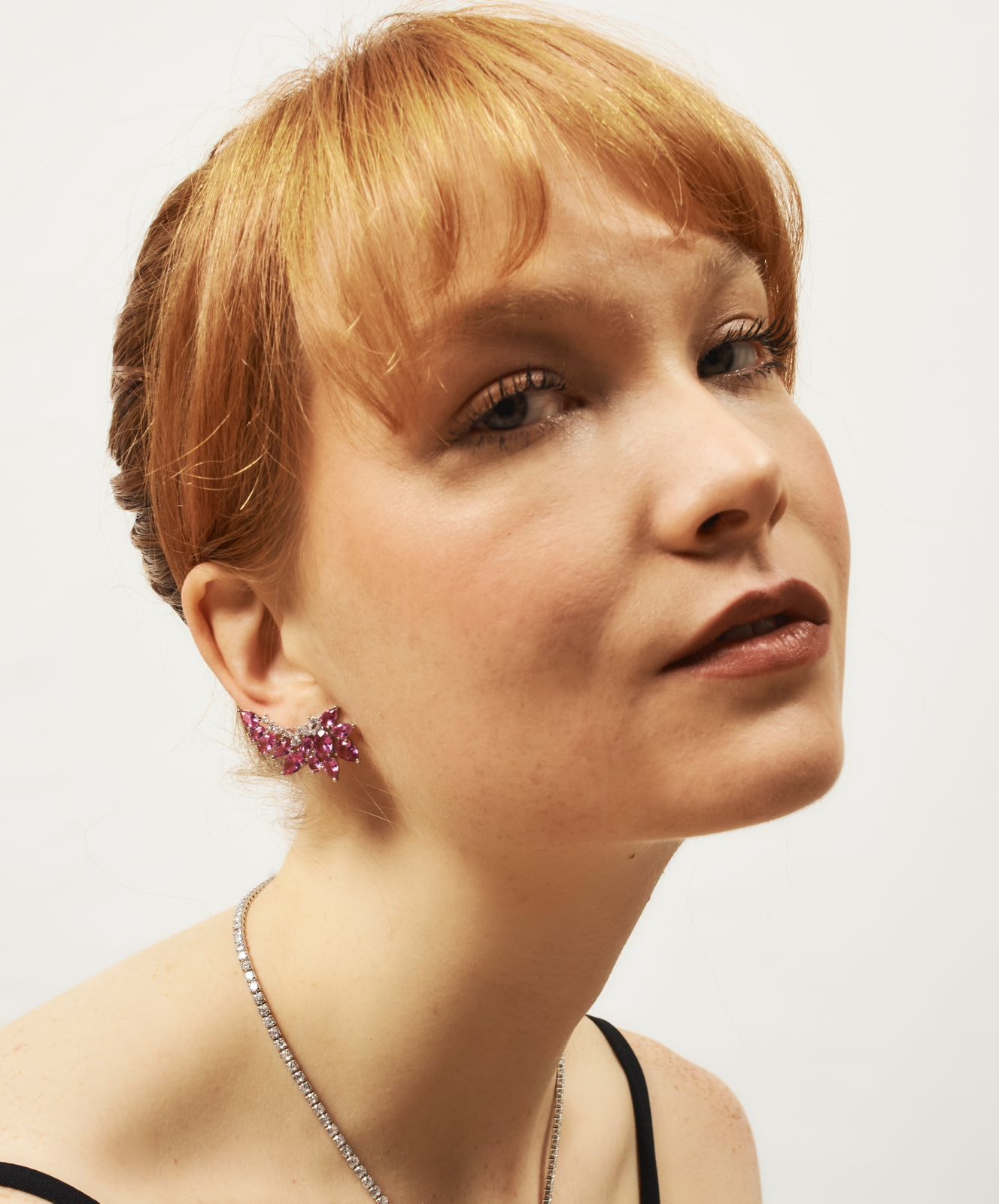 Brinco Ear Cuff Ribelita Zircônias Ródio Branco