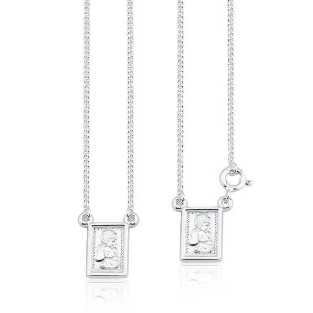 Colar Escapulário Infantil Anjo da Guarda Prata 925