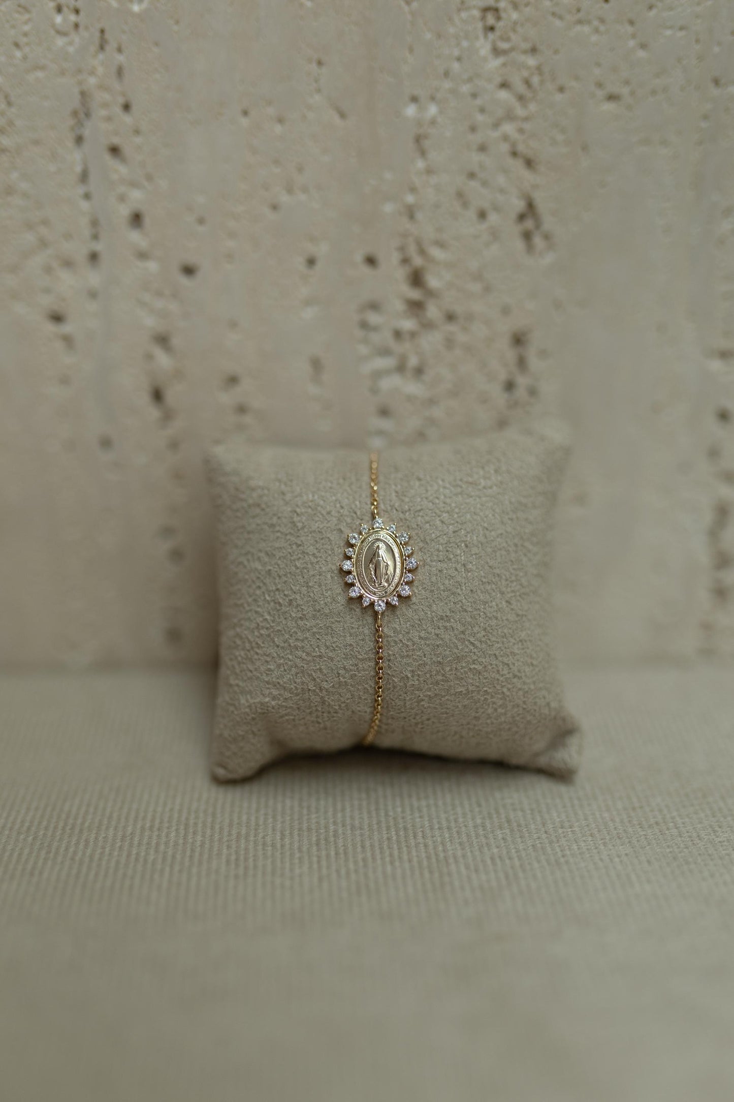Pulseira Nossa Senhora das Graças Prata 925 Ouro