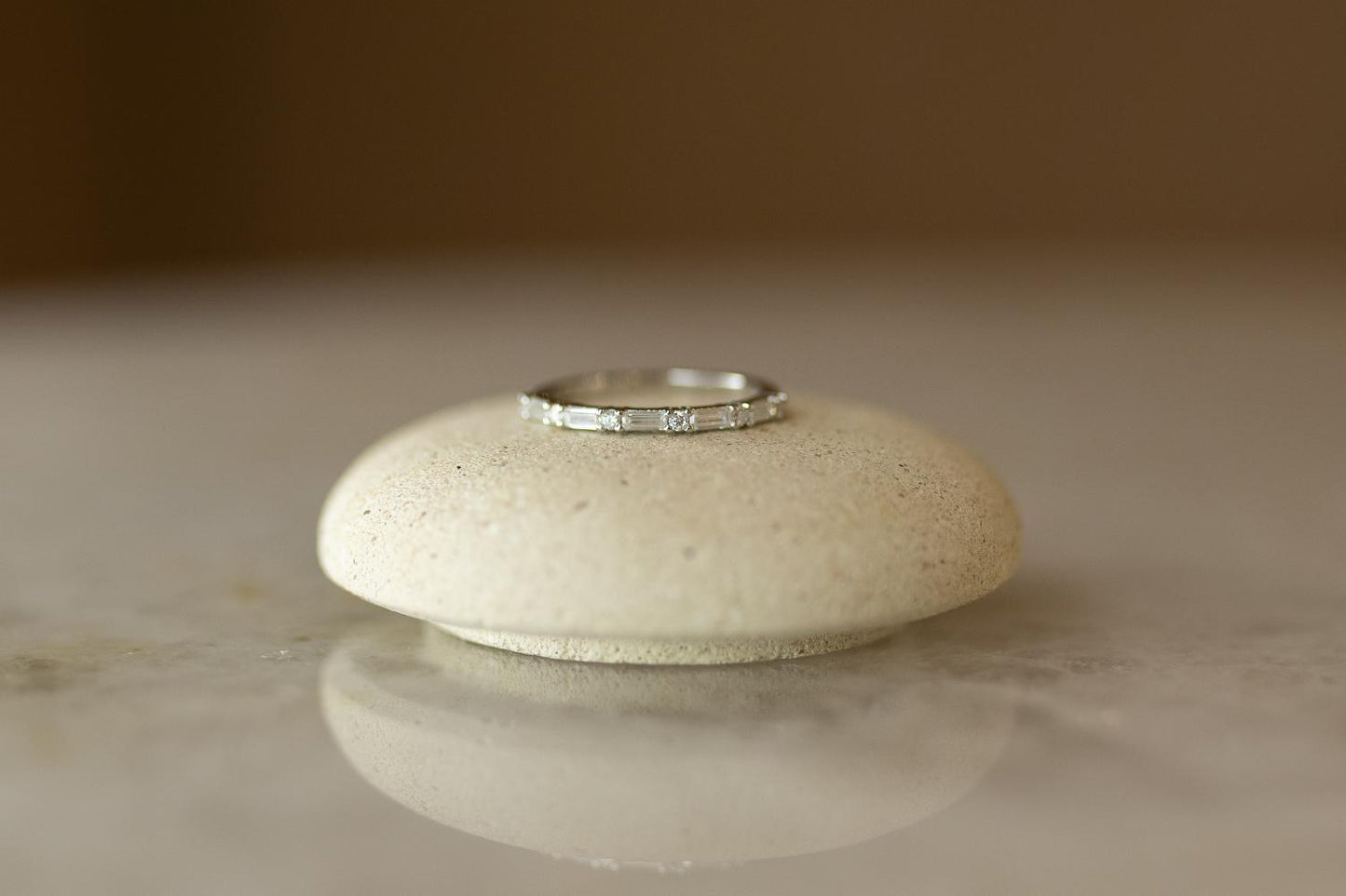 Anel Aparador Glam Moissanite Prata 925 Ródio Branco