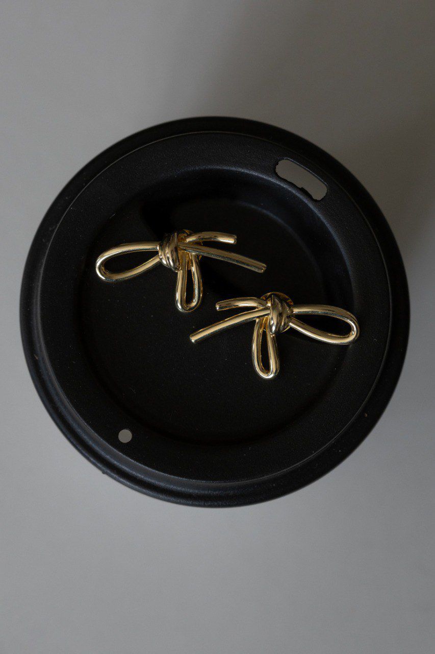 Brinco Laço Liso Dourado