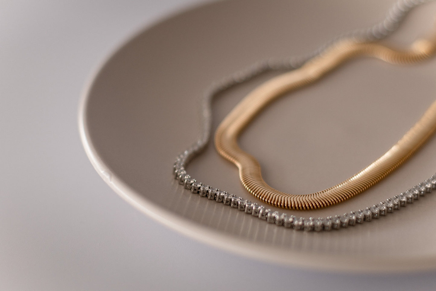 Colar Riviera 3 pontas 45cm Ródio Branco