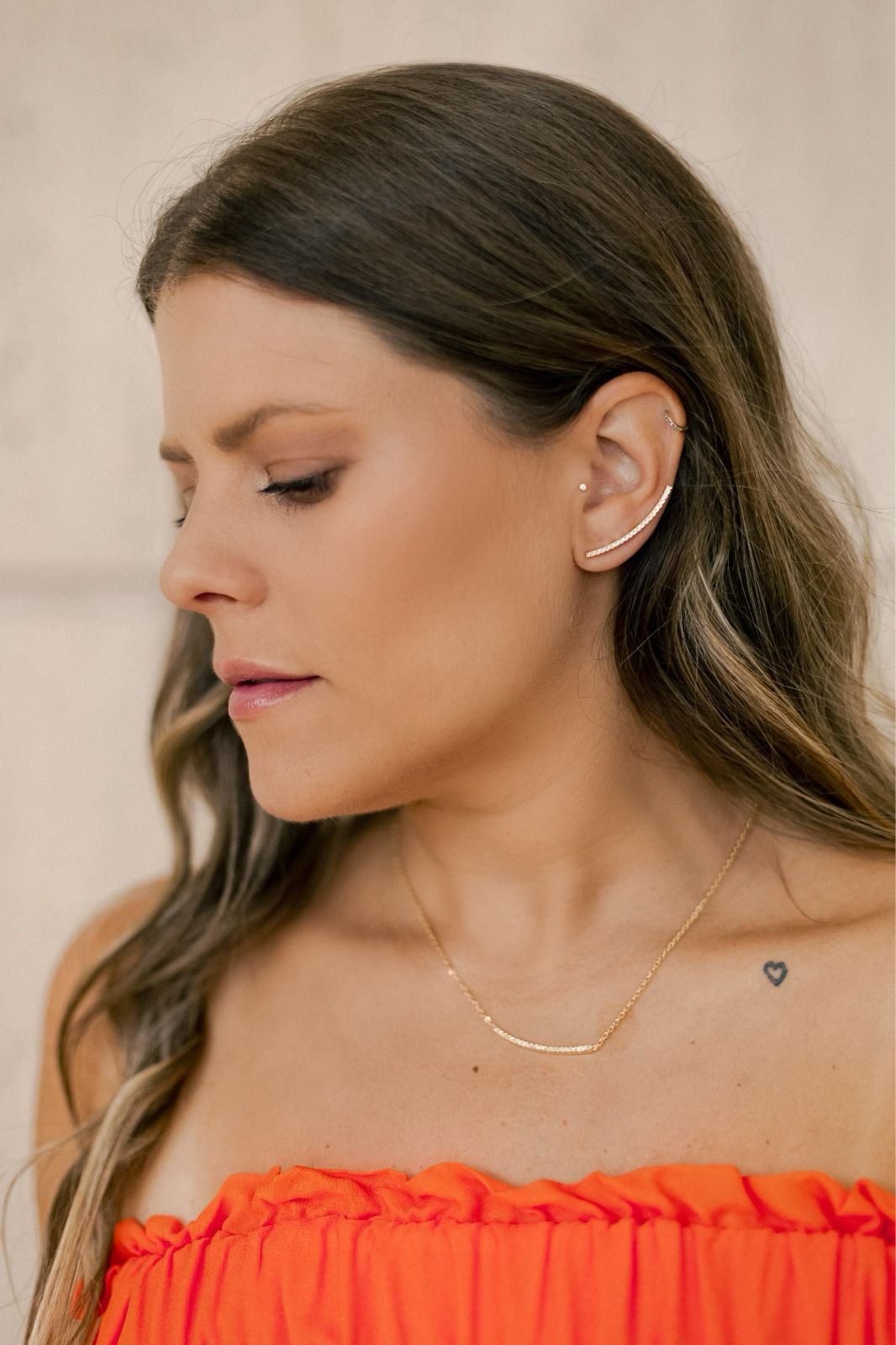 Colar com Pingente de Zircônias Cristal Ouro