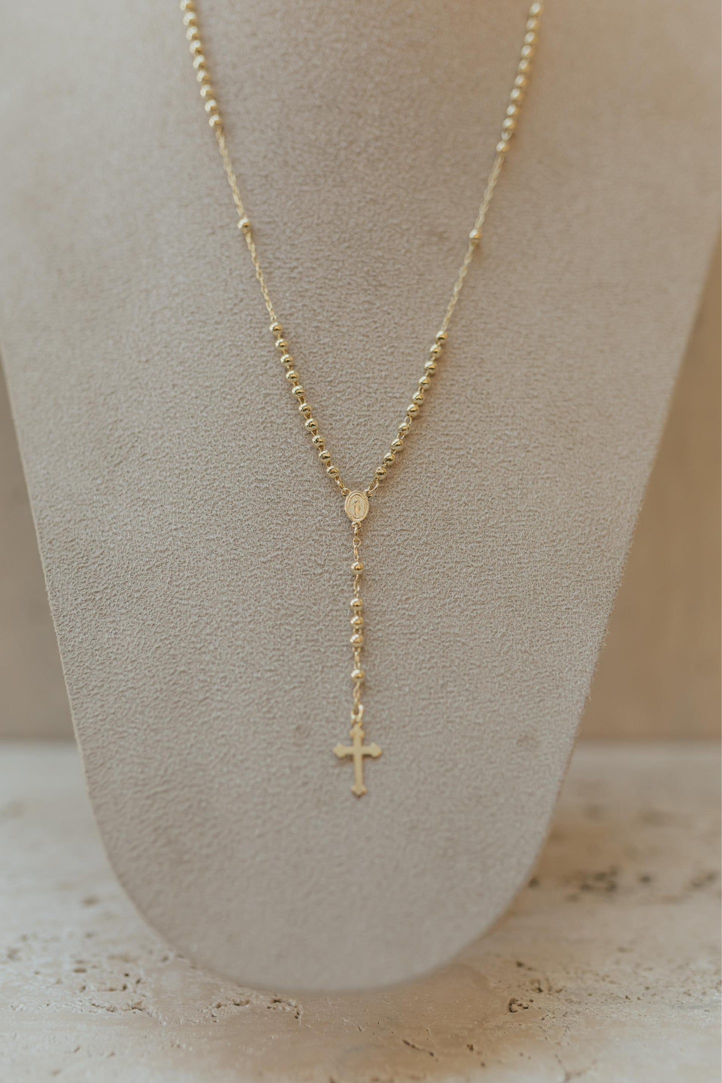 Colar Terço Tradicional Nossa Senhora das Graças Dourado