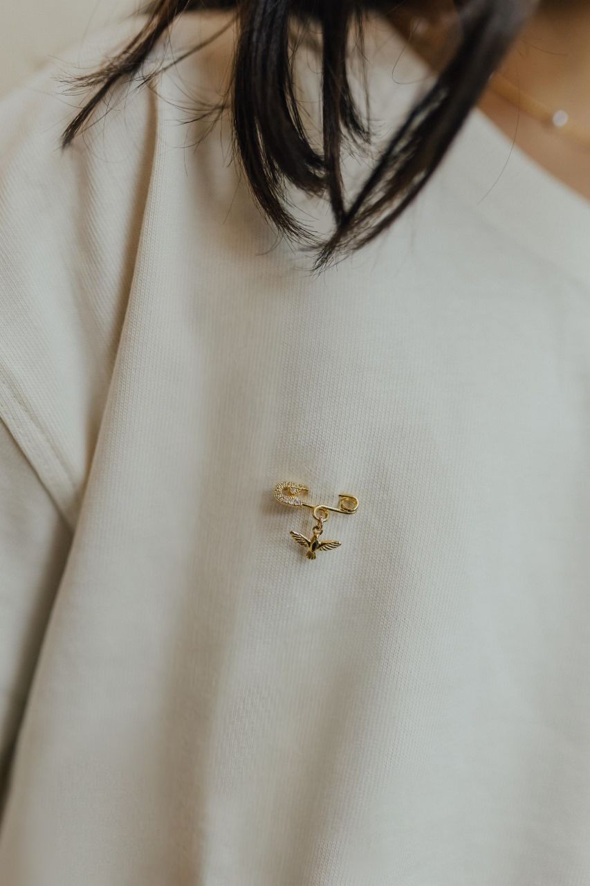 Alfinete Batizado Espírito Santo Dourado