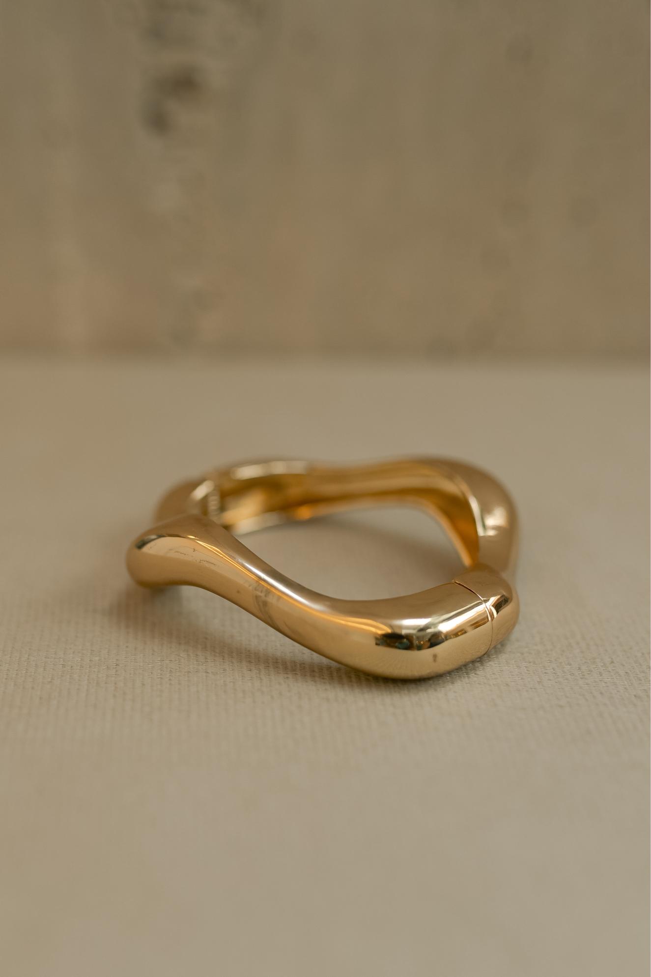 Bracelete Ondulado Bojudo Dourado