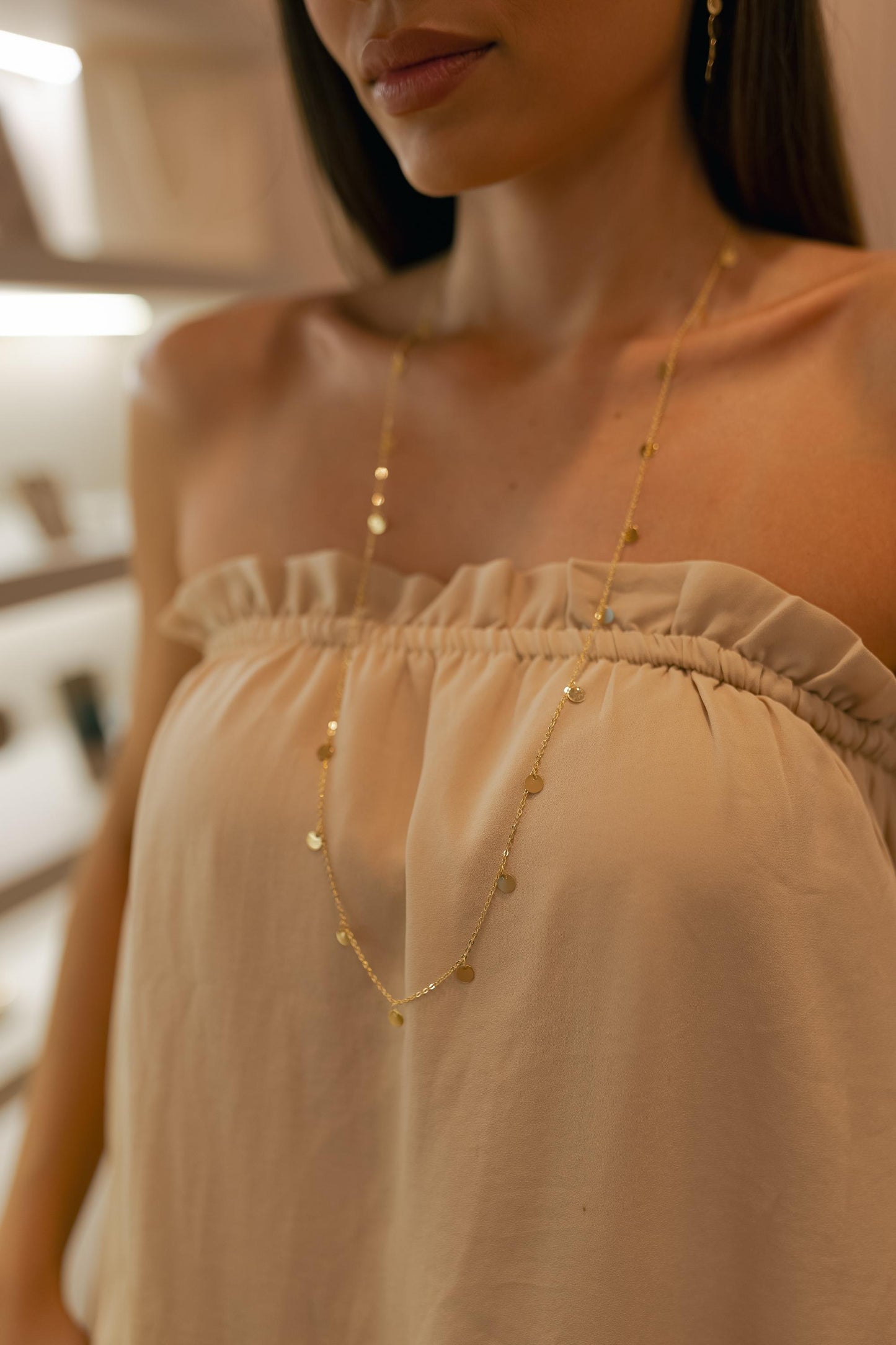 Colar Longo com Medalhas Dourado