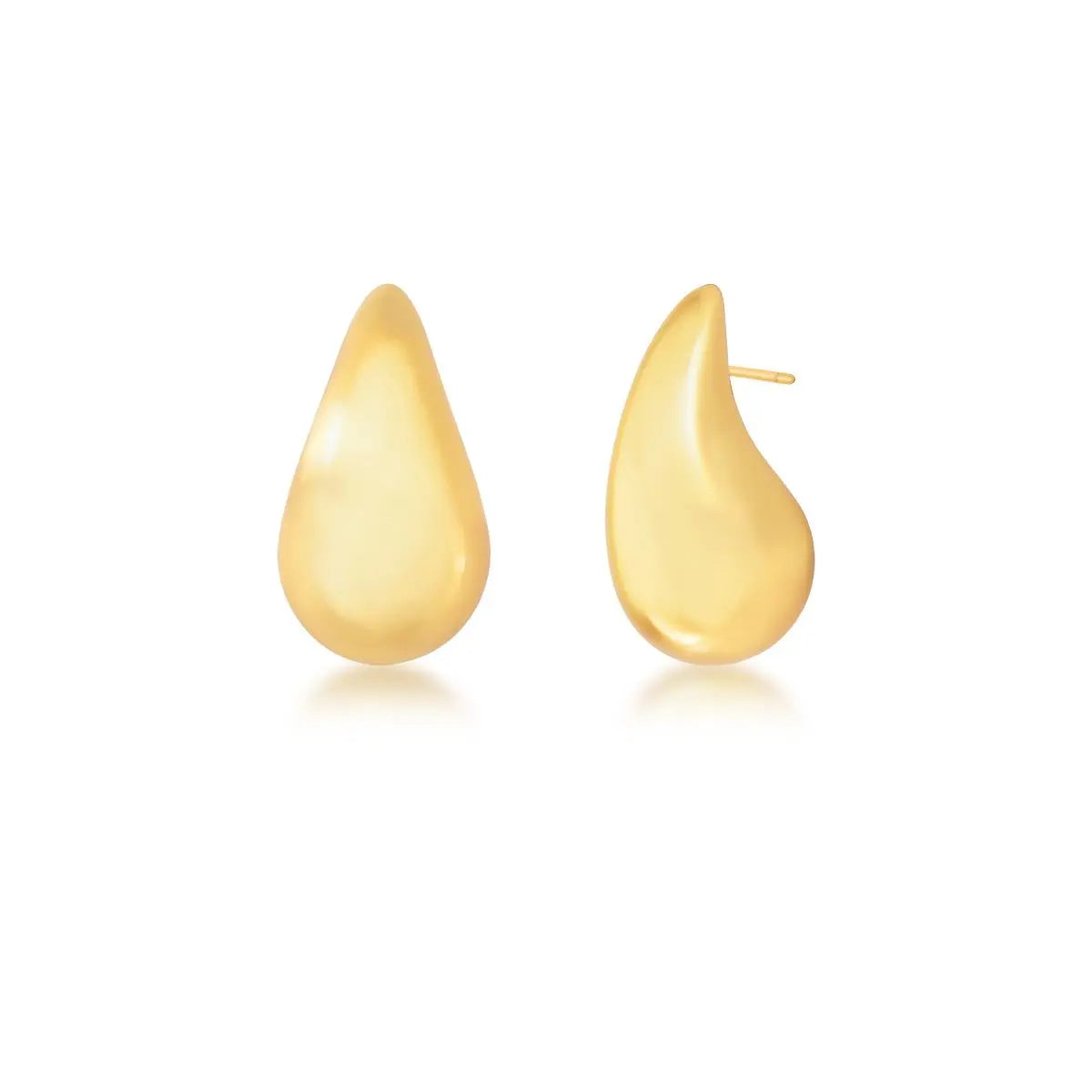 Brinco Gota Oca Maior Fosco Dourado