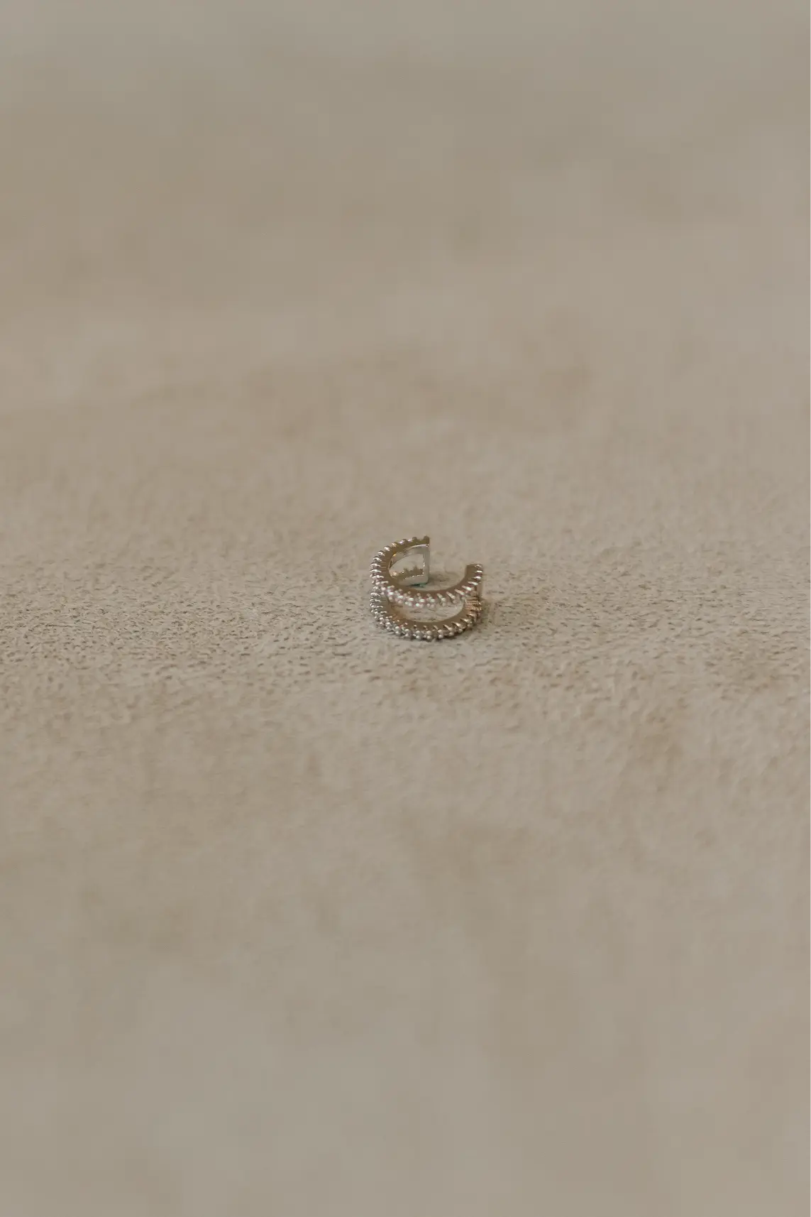 Piercing Fake Duplo Cravejado Ródio Branco