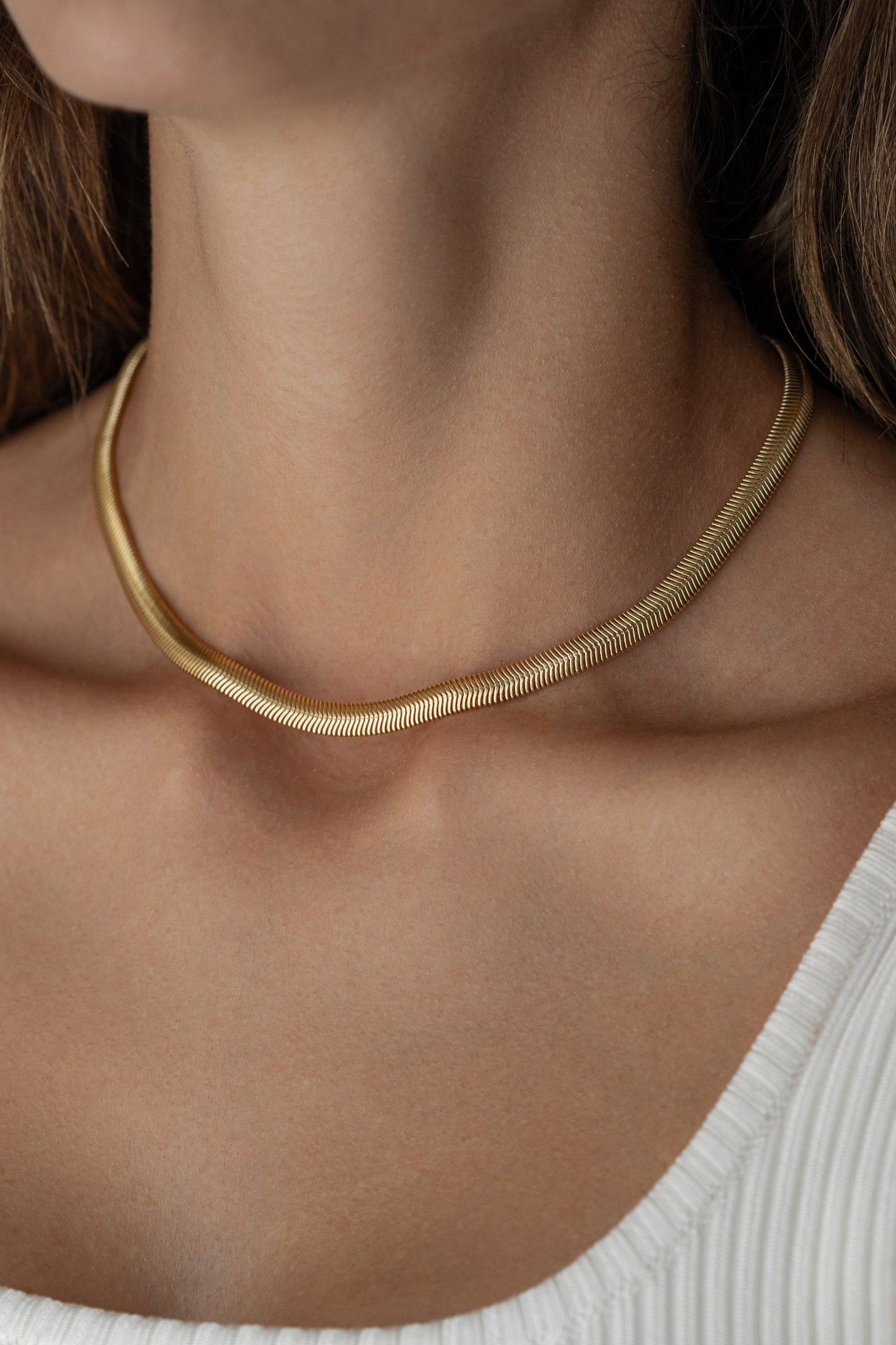 Choker Snake Dourado 8mm