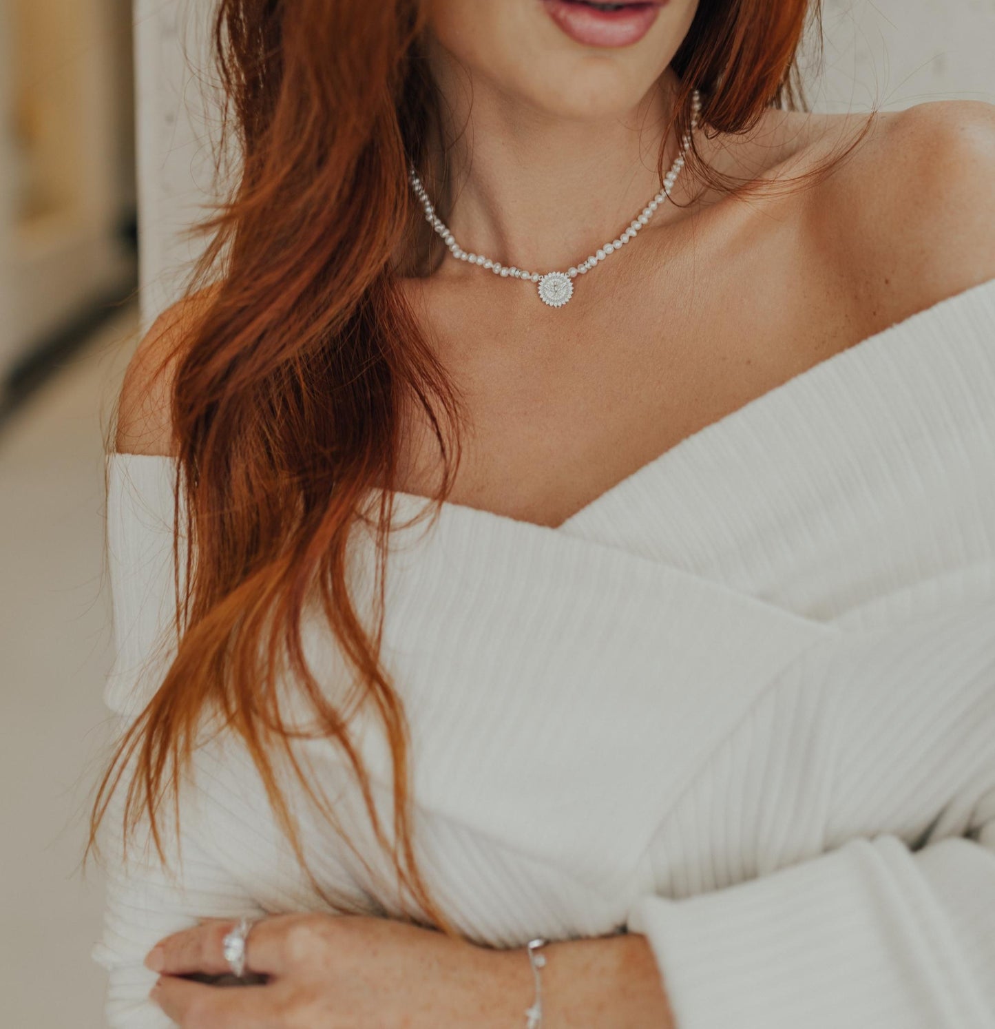 Colar Pérola de Água Doce Espírito Santo Prata 925 Ródio Branco