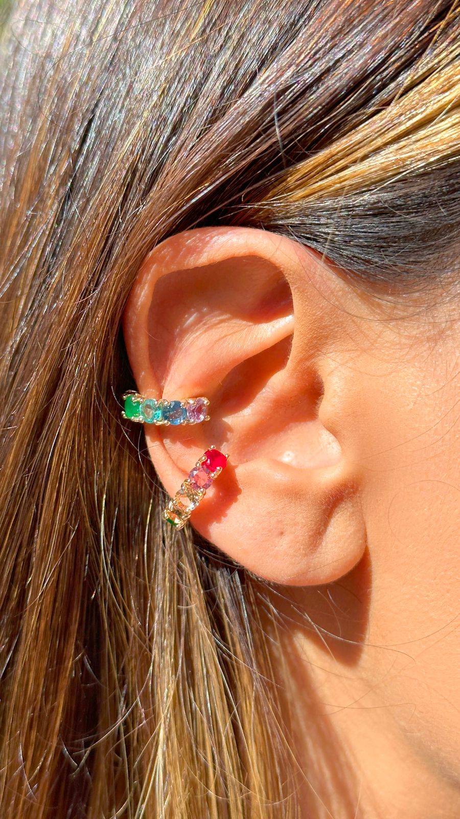 Piercing Fake Colorido Ouro