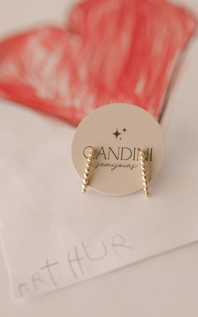 Brinco Ear Hook Bolinha Dourado