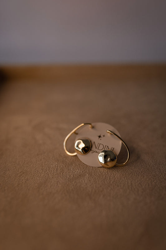 Brinco Com Piercing de Encaixe Dourado