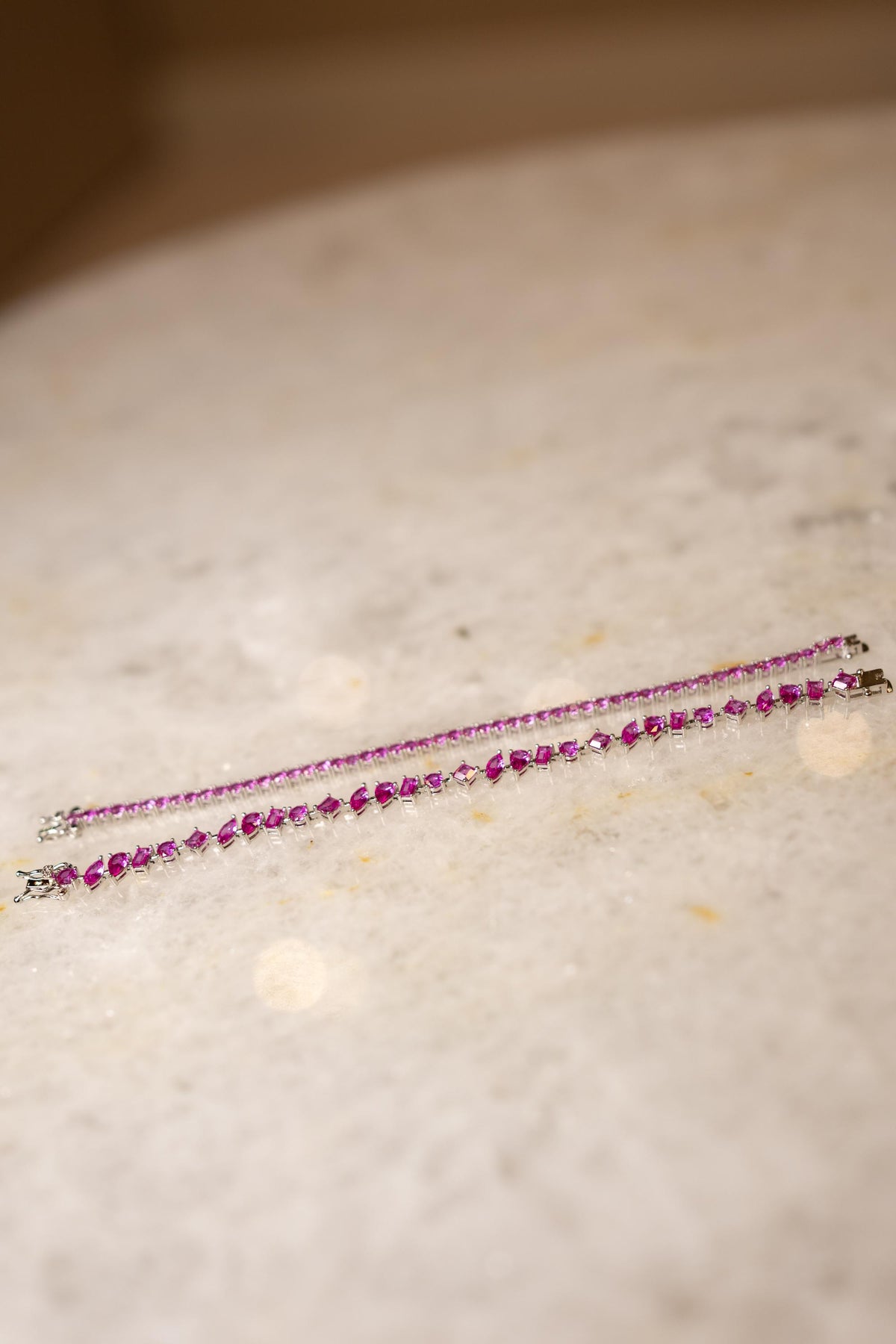 Pulseira Riviera Formas Rubelita Ródio Branco