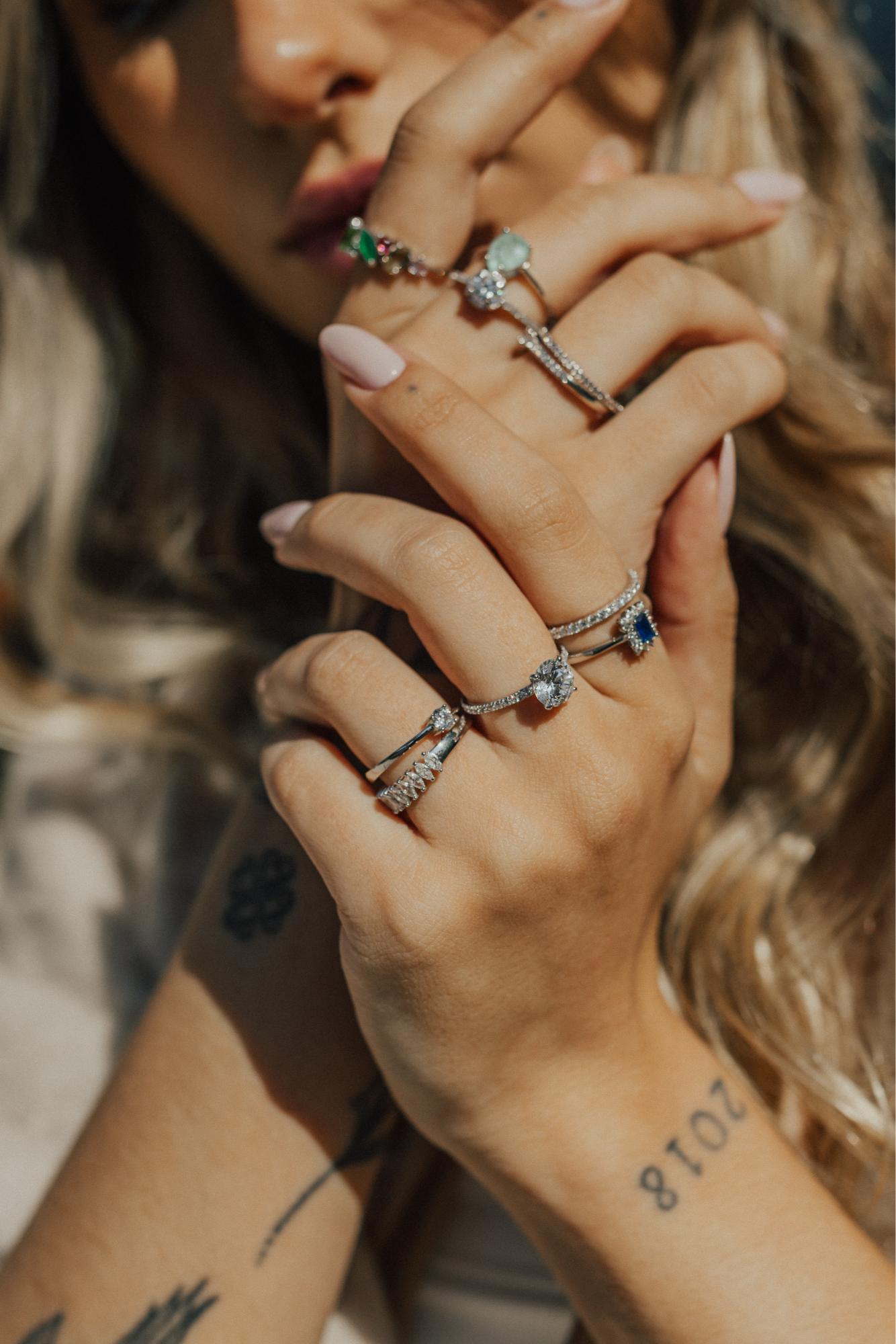 Anel Gota Turmalina Light Prata 925 Ródio Branco