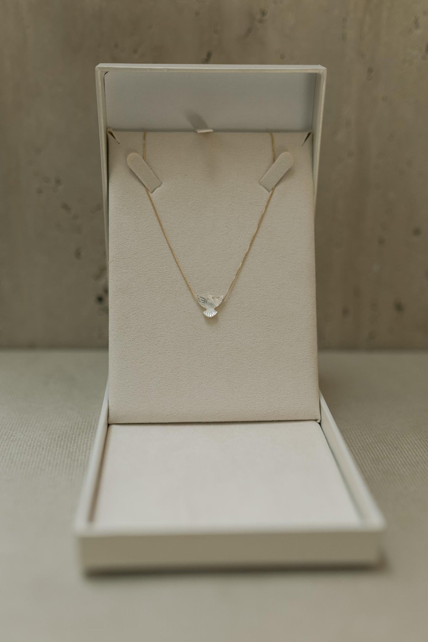 Colar Choker com Divino Espírito Santo Madrepérola Dourado