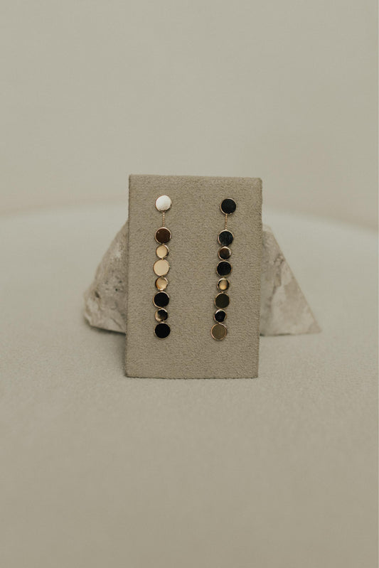 Brinco Pêndulo de Círculos Dourado