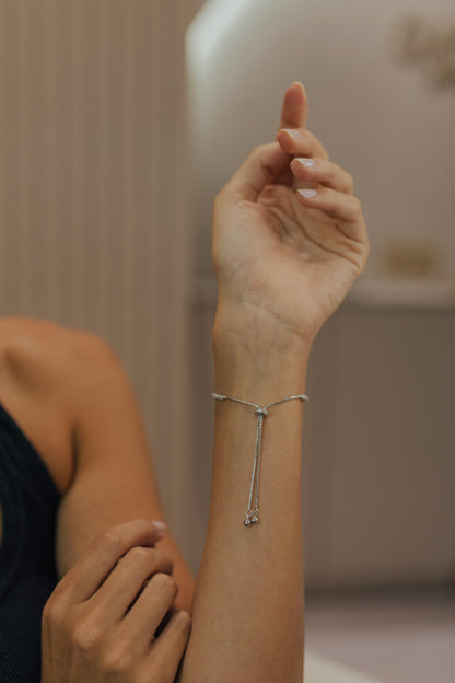 Pulseira Gravata Cristal Ródio Branco