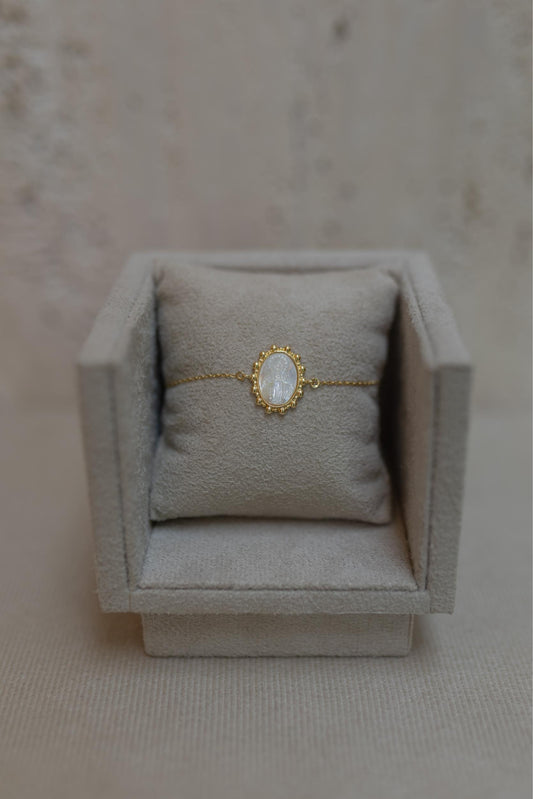 Pulseira Nossa Senhora das Graças Madrepérola Dourado
